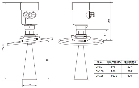 雷達(dá)料位計RD706外形尺寸圖
